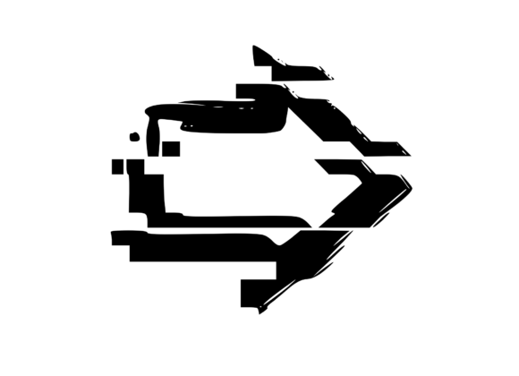 Big Glitch Arrow 3: A Bold Embroidery Design