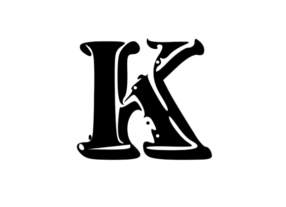Fun Whacky Playful Mono Letter K V.2 for Crafts & Graphics