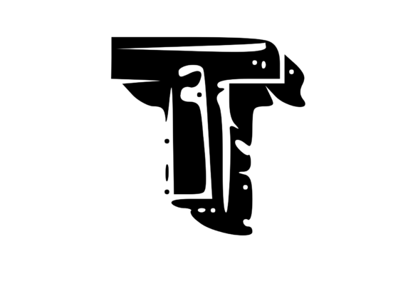 Fun Whacky Playful Mono Letter T V.2: A Crafty Graphics Gem