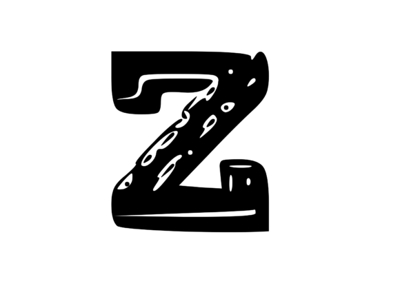 Fun Whacky Playful Mono Letter Z for Crafts & Graphics