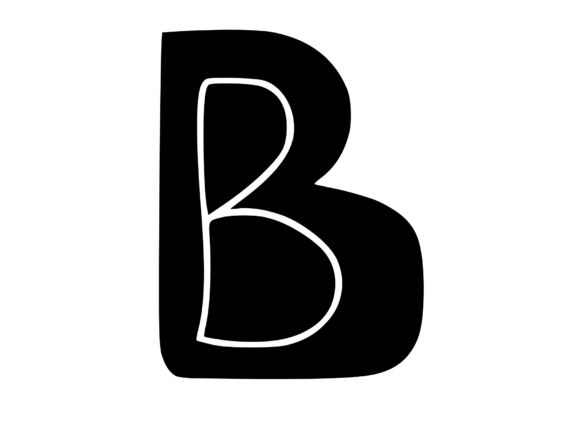 Funky Bold Skeleton Letter B: Graphics for Crafts
