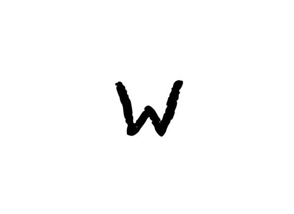Hand Drawn Chalk Effect Mono W: A Versatile Design