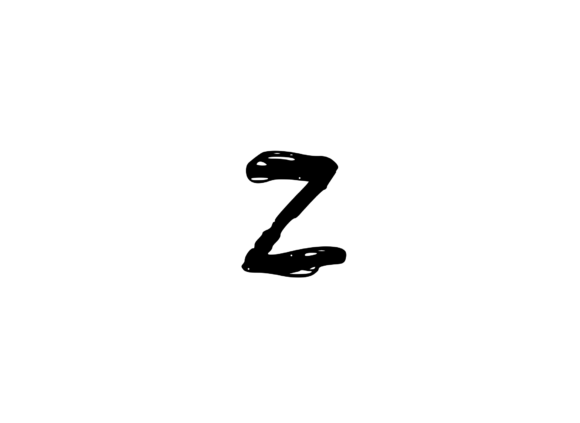 Hand Drawn Chalk Effect Mono Z for Creative Crafts & Graphics