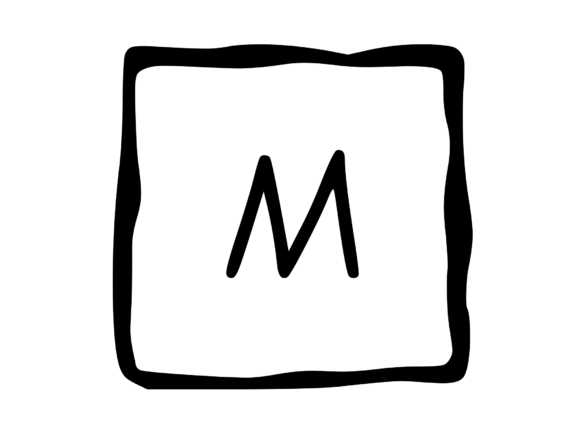 Hand Drawn Outlined Frame with Mono M: A Versatile Graphic for Crafts