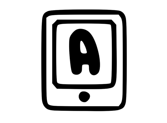 Mobile Tablet Device Mono Letter a: A Versatile Craft and Graphics Asset