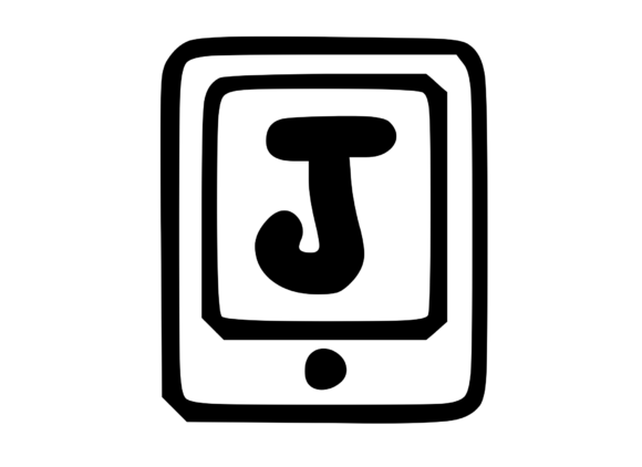 Mobile Tablet Device Mono Letter J for Crafts