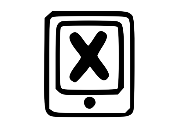 Mobile Tablet Device Mono Letter X for Crafts and Graphics