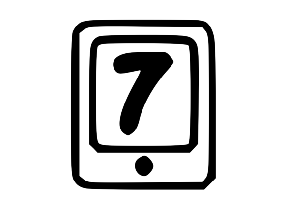 Mobile Tablet Device Mono Number 7: A Crafty Graphics Gem