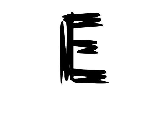 Old Brush Stroked Mono Letter E for Graphics and Crafts
