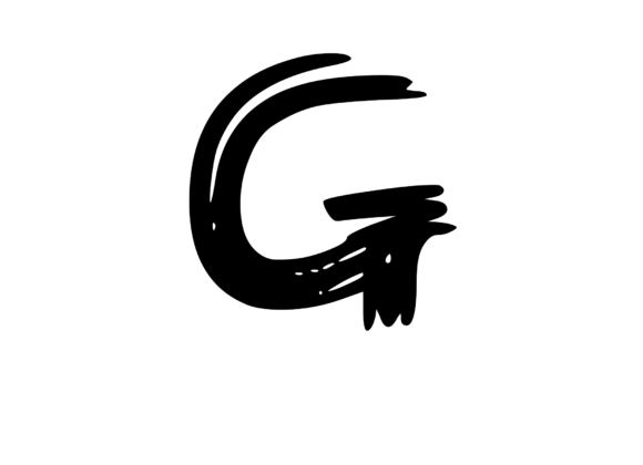 Old Brush Stroked Mono Letter G for Graphics and Crafts