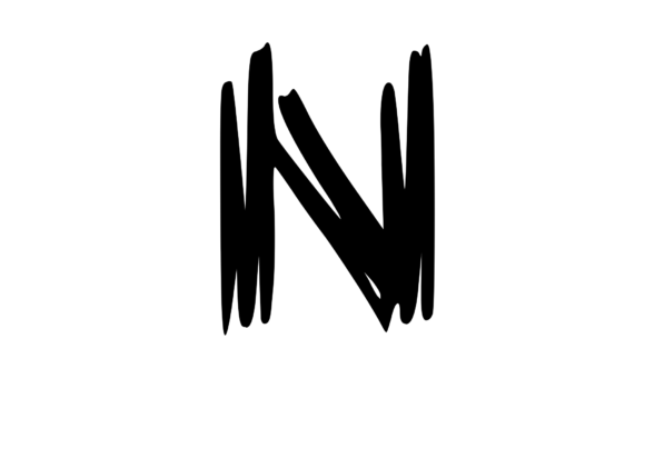 Old Brush Stroked Mono Letter N: Graphics for Crafts
