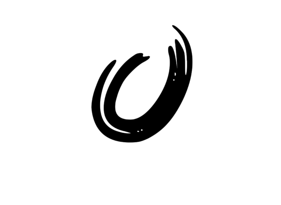 Old Brush Stroked Mono Letter O: Graphics & Crafts