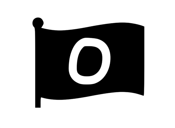 Waving Flag with Mono O: A Unique Graphic for Crafts