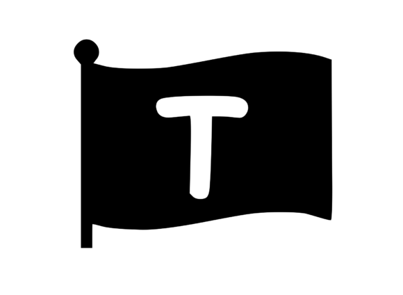Waving Flag with Mono T: A Versatile Graphic for Crafts